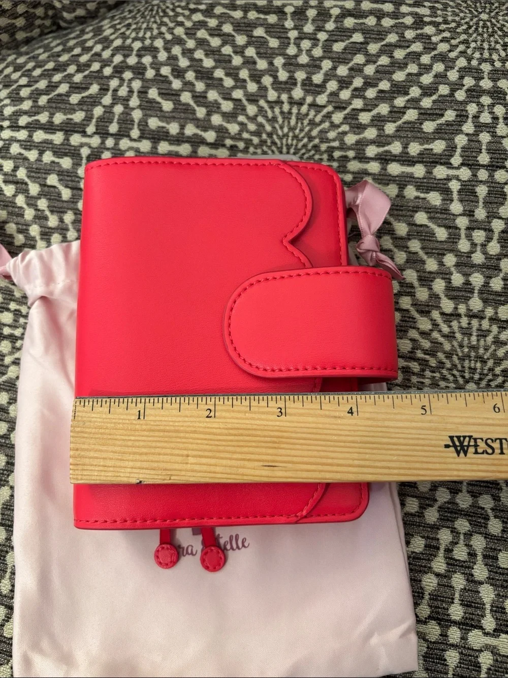 Aura Estelle Passport Size Travelers Style Planner Cover Cherry Red & dustbag